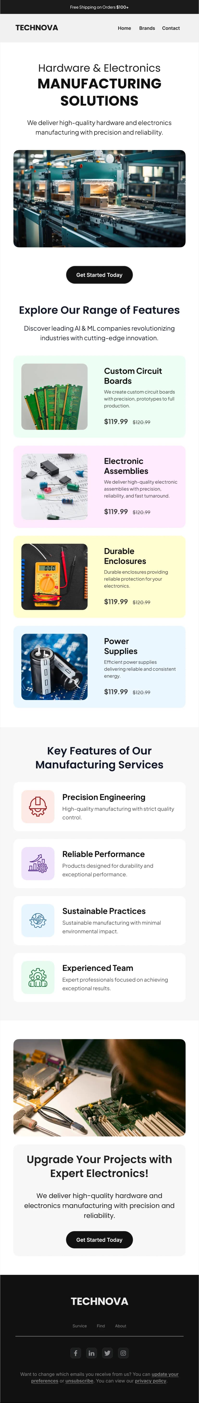 Electronics Manufacturing Template