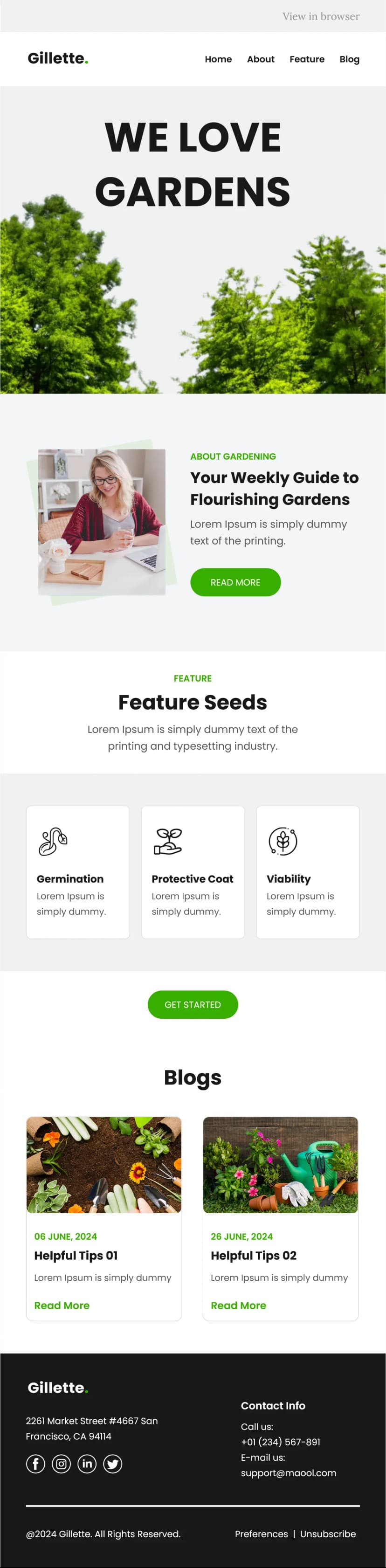 Gardening Newsletter Email Template