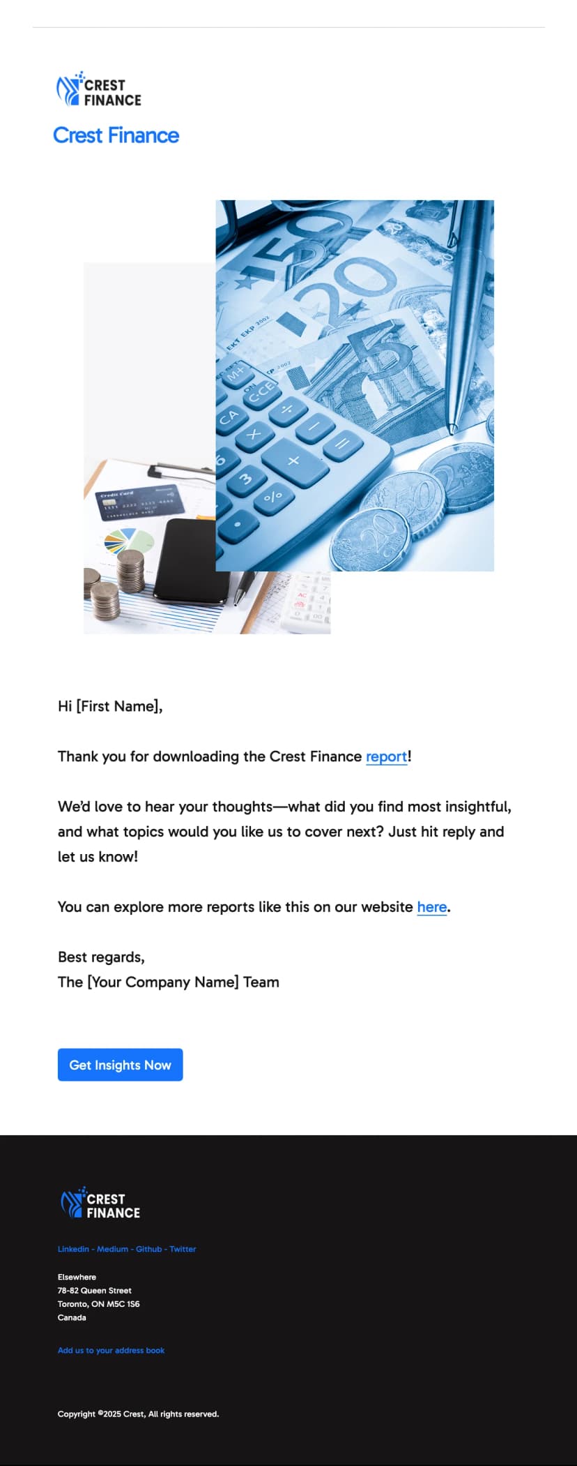 Financial Report Feedback Newsletter Template