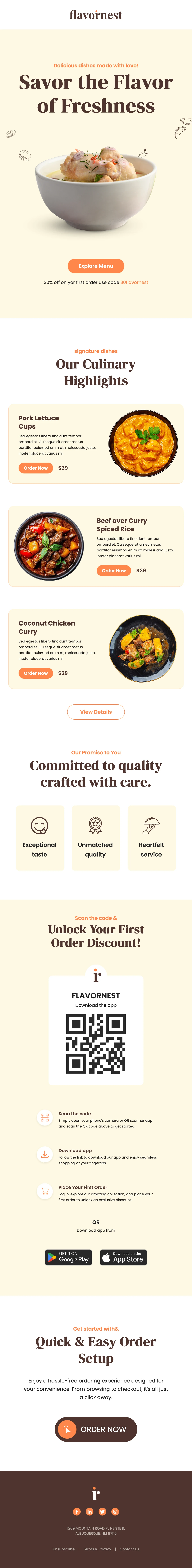 Restaurant Email Template