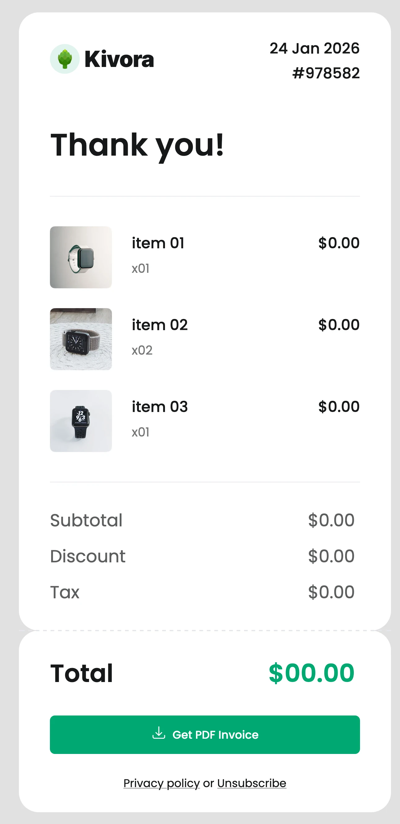 Invoice Email Template for any Industry